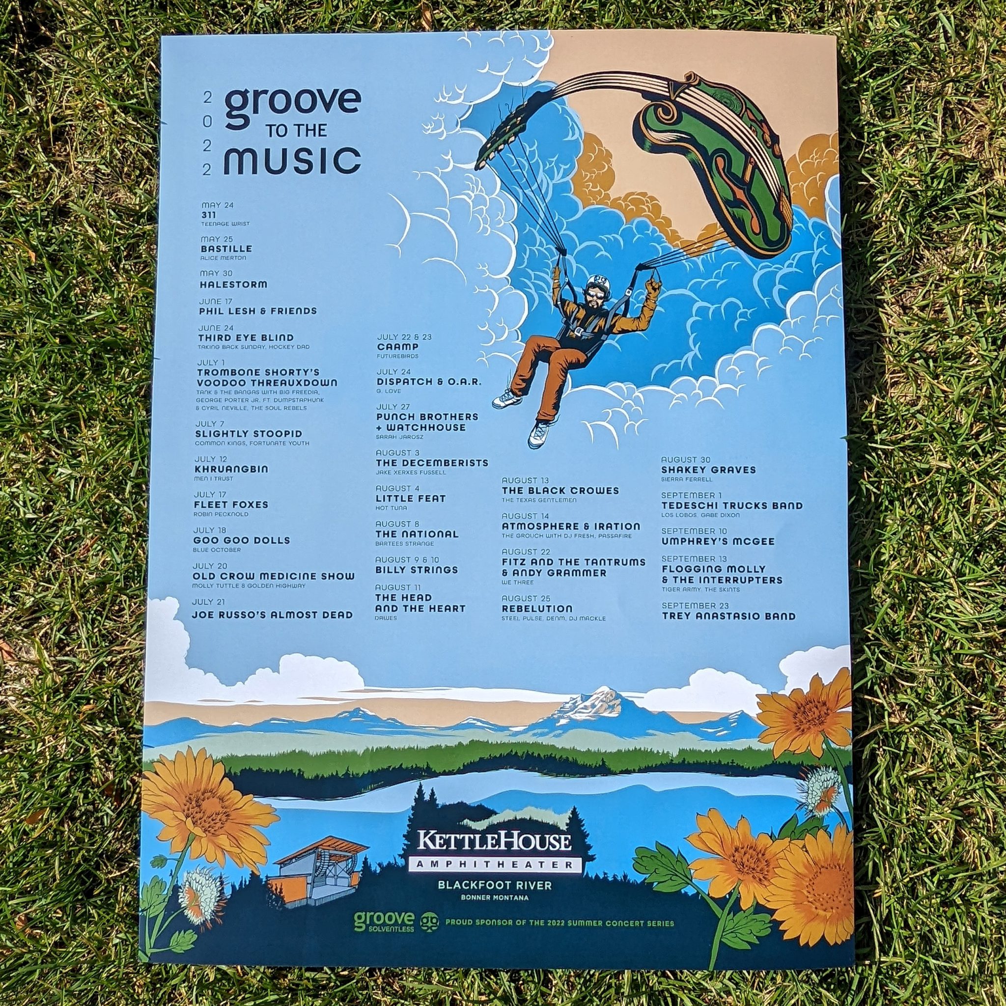 Limited Edition KettleHouse Amphitheater Season Lineup Poster Groove
