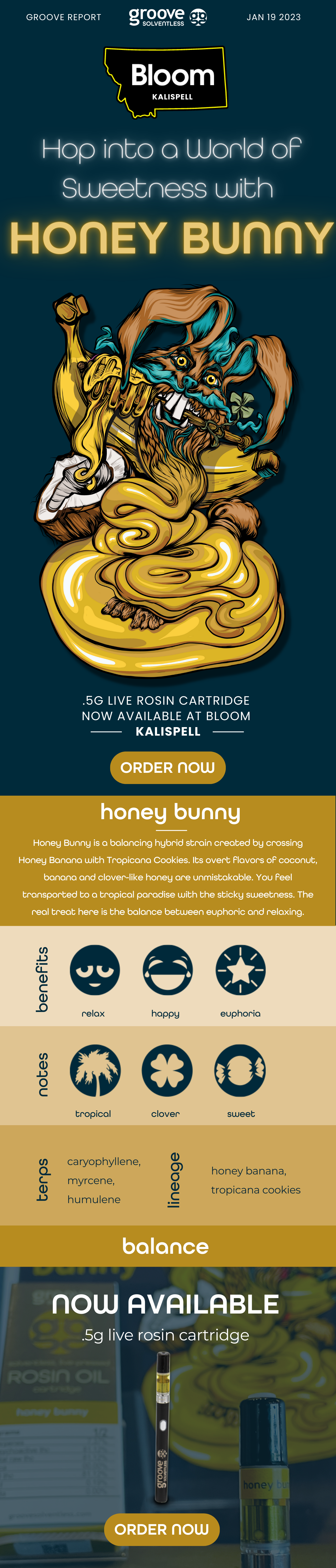 Honey Bunny Cartridge Now Available at Bloom Kalispell