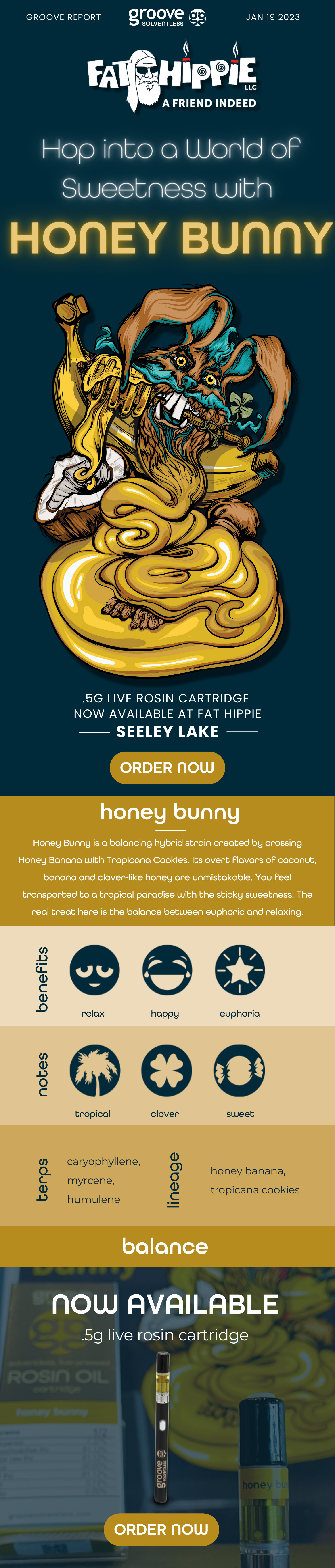 Honey Bunny Cartridges Now Available at Fat Hippie in Seeley Lake