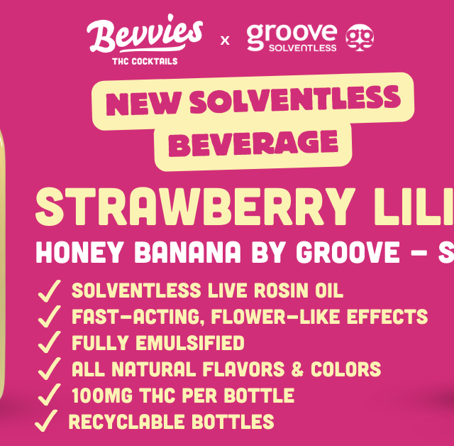 Groove and Bevvies Release Solventless THC Beverage